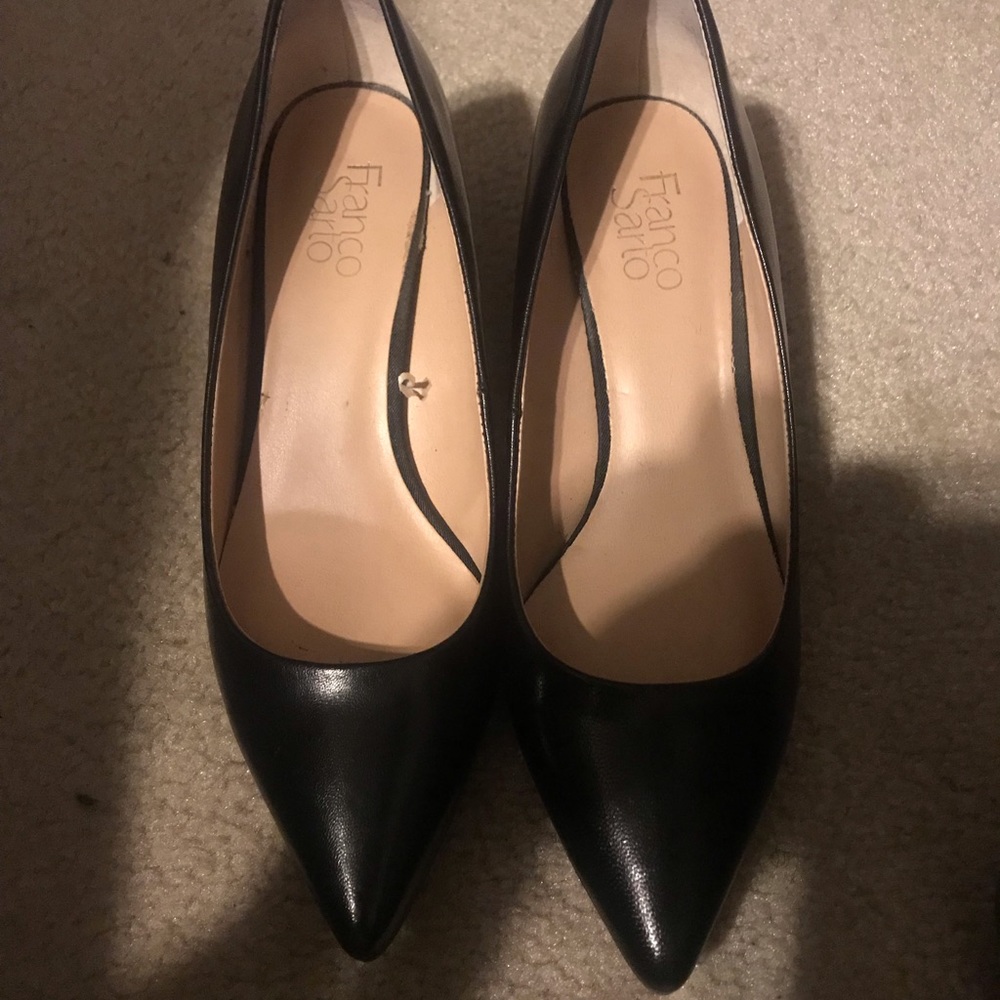 Black Leather Franco Sarto Wedge